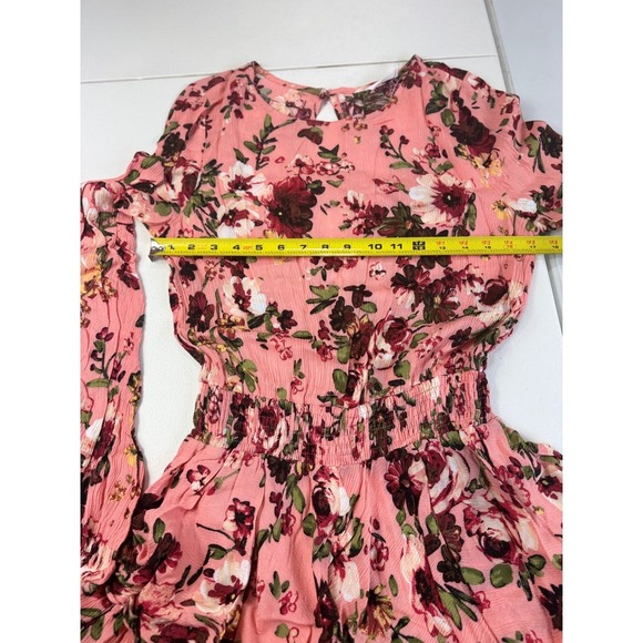 Bluiyv Young Contemporary Romper Dress‎ Pink Floral Long Sleeve Small - Picture 3 of 11